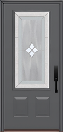 ProVia Legacy Single Entry Door 440 Style Aria Decorative Glass with Zinc Caming and Low-E - Doors and Beyond