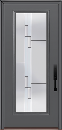 ProVia Legacy Single Entry Door 460 Style Genesis Decorative Glass with Silver Caming and Low-E - Doors and Beyond