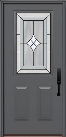 ProVia Legacy Single Entry Door 430 Style Aria Decorative Glass with Patina Caming and Low-E - Doors and Beyond