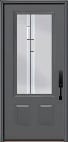 ProVia Legacy Single Entry Door 440 Style Genesis Decorative Glass with Silver Caming and Low-E - Doors and Beyond