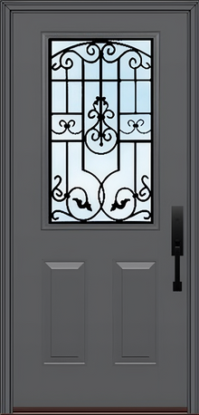 ProVia Legacy Single Entry Door 430 Style Barcelona Decorative Glass Clear Glass and Low E Glass - Doors and Beyond