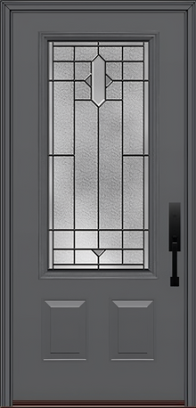ProVia Legacy Single Entry Door 440 Style Brookhaven Decorative Glass with Patina Caming and Low-E - Doors and Beyond