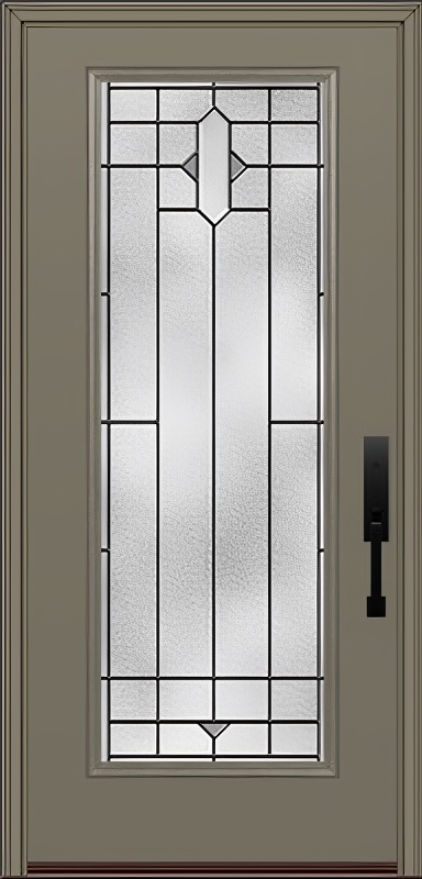 ProVia Legacy Single Entry Door 460 Style Brookhaven Decorative Glass with Patina Caming and Low-E - Doors and Beyond