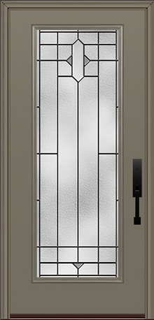 ProVia Legacy Single Entry Door 460 Style Brookhaven Decorative Glass with Patina Caming and Low-E - Doors and Beyond
