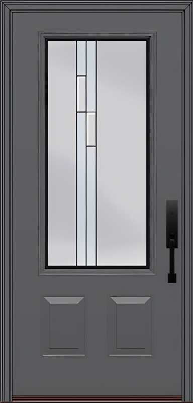 ProVia Legacy Single Entry Door 440 Style Genesis Decorative Glass with Black Caming and Low-E - Doors and Beyond