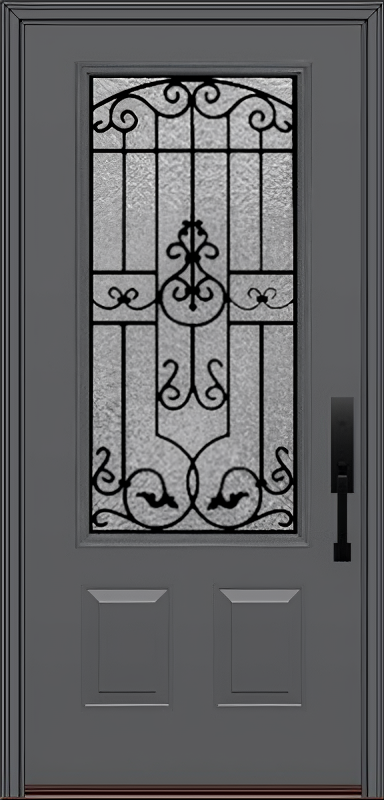 ProVia Legacy Single Entry Door 440 Style Barcelona Decorative Glass With Gluechip Privacy Glass - Doors and Beyond