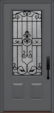 ProVia Legacy Single Entry Door 440 Style Barcelona Decorative Glass With Gluechip Privacy Glass - Doors and Beyond