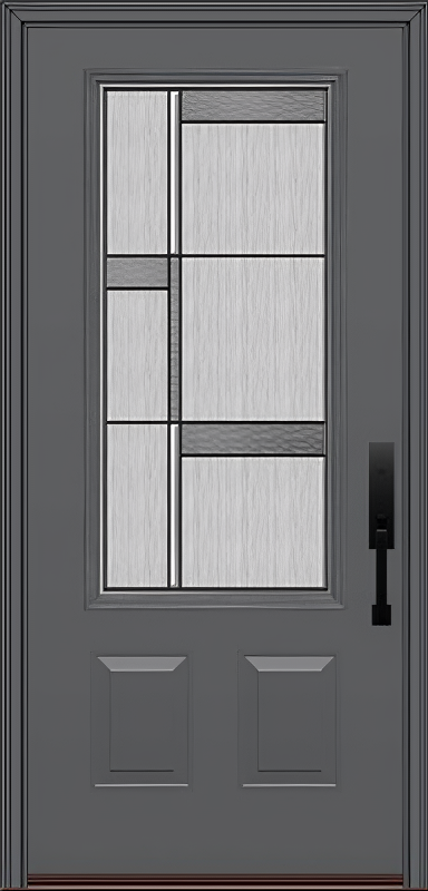 ProVia Legacy Single Entry Door 440 Style Manhattan Decorative Glass with Patina Caming and Low-E - Doors and Beyond