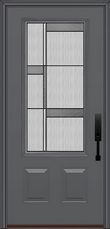 ProVia Legacy Single Entry Door 440 Style Manhattan Decorative Glass with Patina Caming and Low-E - Doors and Beyond