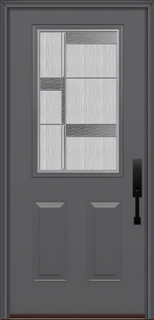 ProVia Legacy Single Entry Door 430 Style Manhattan Decorative Glass with Zinc Caming and Low-E - Doors and Beyond