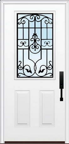 ProVia Legacy Single Entry Door 430 Style Barcelona Decorative Glass Clear Glass and Low E Glass - Doors and Beyond