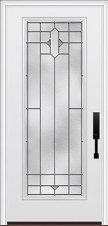 ProVia Legacy Single Entry Door 460 Style Brookhaven Decorative Glass with Zinc Caming and Low-E - Doors and Beyond