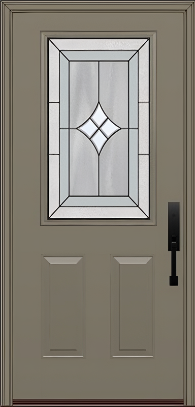 ProVia Legacy Single Entry Door 430 Style Aria Decorative Glass with Patina Caming and Low-E - Doors and Beyond