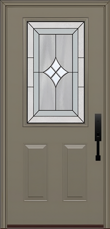 ProVia Legacy Single Entry Door 430 Style Aria Decorative Glass with Patina Caming and Low-E - Doors and Beyond