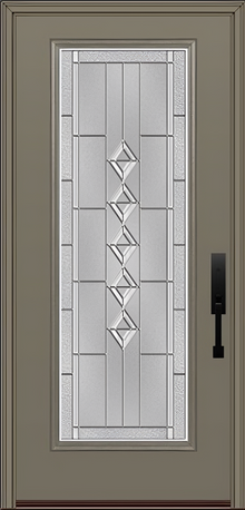 ProVia Legacy Single Entry Door 460 Style Gemstone Decorative Glass with Zinc Caming and Low-E - Doors and Beyond