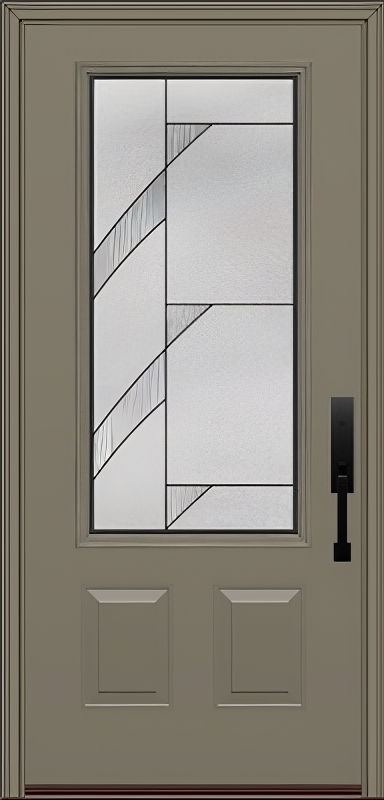 ProVia Legacy Single Entry Door 440 Style Tidal Decorative Glass with Patina Caming and Low-E - Doors and Beyond