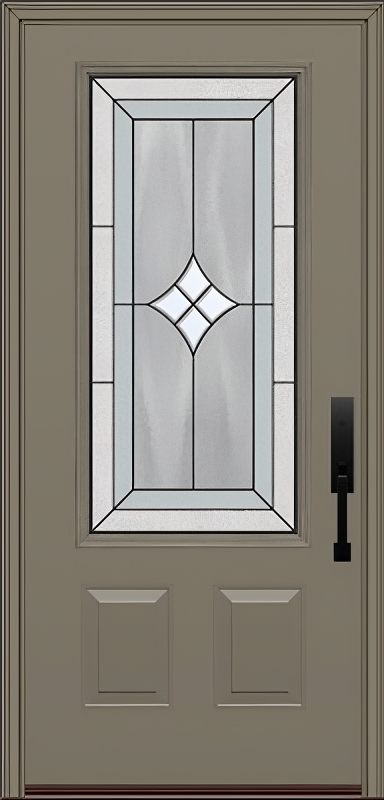 ProVia Legacy Single Entry Door 440 Style Aria Decorative Glass with Patina Caming and Low-E - Doors and Beyond