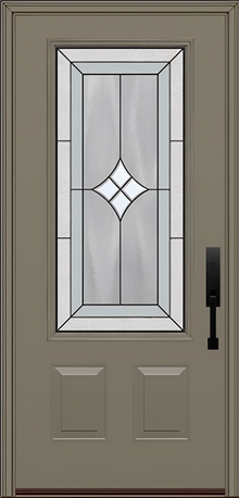 ProVia Legacy Single Entry Door 440 Style Aria Decorative Glass with Patina Caming and Low-E - Doors and Beyond