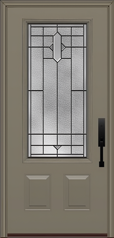 ProVia Legacy Single Entry Door 440 Style Brookhaven Decorative Glass with Patina Caming and Low-E - Doors and Beyond
