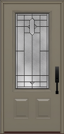 ProVia Legacy Single Entry Door 440 Style Brookhaven Decorative Glass with Patina Caming and Low-E - Doors and Beyond