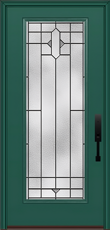 ProVia Legacy Single Entry Door 460 Style Brookhaven Decorative Glass with Patina Caming and Low-E - Doors and Beyond