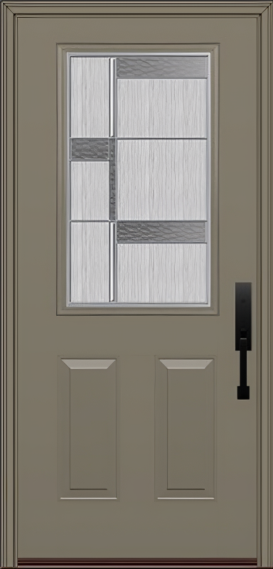 ProVia Legacy Single Entry Door 430 Style Manhattan Decorative Glass with Zinc Caming and Low-E - Doors and Beyond