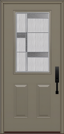 ProVia Legacy Single Entry Door 430 Style Manhattan Decorative Glass with Zinc Caming and Low-E - Doors and Beyond
