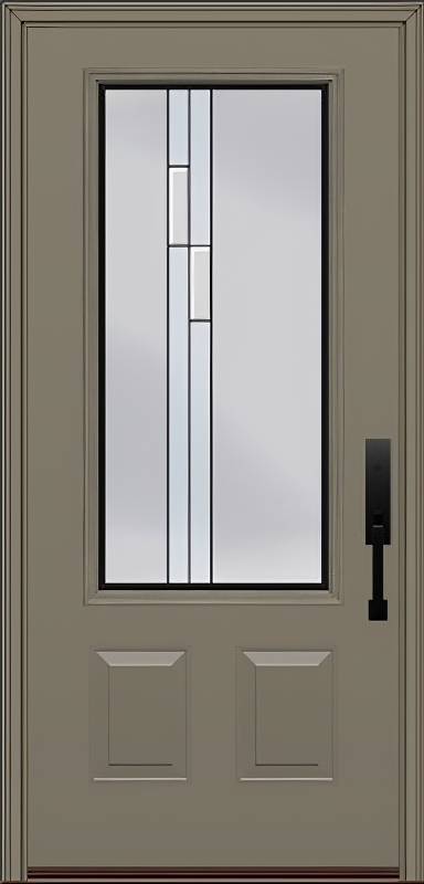 ProVia Legacy Single Entry Door 440 Style Genesis Decorative Glass with Black Caming and Low-E - Doors and Beyond