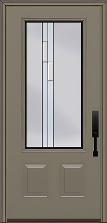 ProVia Legacy Single Entry Door 440 Style Genesis Decorative Glass with Black Caming and Low-E - Doors and Beyond