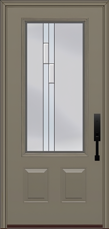 ProVia Legacy Single Entry Door 440 Style Genesis Decorative Glass with Silver Caming and Low-E - Doors and Beyond
