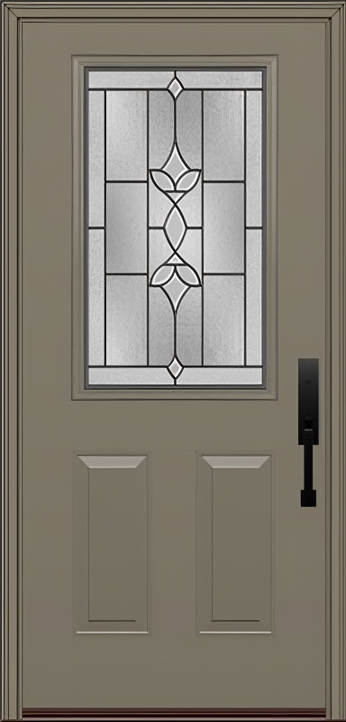 ProVia Legacy Single Entry Door 430 Style Esmond Decorative Glass with Patina Caming and Low-E - Doors and Beyond