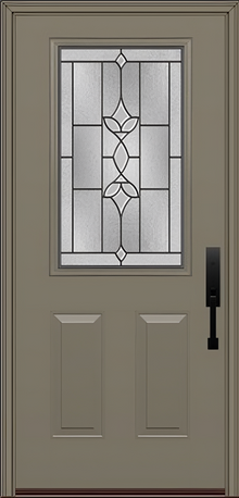 ProVia Legacy Single Entry Door 430 Style Esmond Decorative Glass with Patina Caming and Low-E - Doors and Beyond