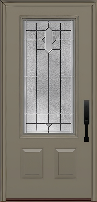 ProVia Legacy Single Entry Door 440 Style Brookhaven Decorative Glass with Zinc Caming and Low-E - Doors and Beyond