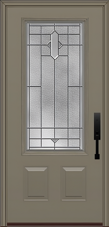 ProVia Legacy Single Entry Door 440 Style Brookhaven Decorative Glass with Zinc Caming and Low-E - Doors and Beyond