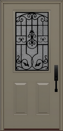 ProVia Legacy Single Entry Door 430 Style Barcelona Decorative Glass With Gluechip Privacy Glass - Doors and Beyond