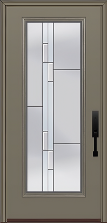 ProVia Legacy Single Entry Door 460 Style Genesis Decorative Glass with Silver Caming and Low-E - Doors and Beyond