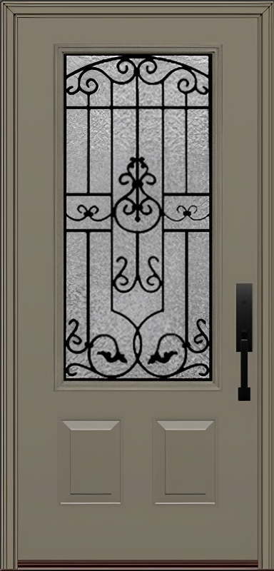 ProVia Legacy Single Entry Door 440 Style Barcelona Decorative Glass With Gluechip Privacy Glass - Doors and Beyond