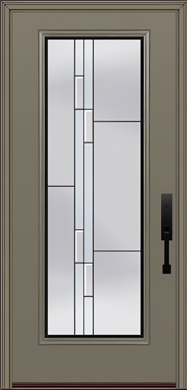 ProVia Legacy Single Entry Door 460 Style Genesis Decorative Glass with Black Caming and Low-E - Doors and Beyond