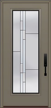 ProVia Legacy Single Entry Door 460 Style Genesis Decorative Glass with Black Caming and Low-E - Doors and Beyond