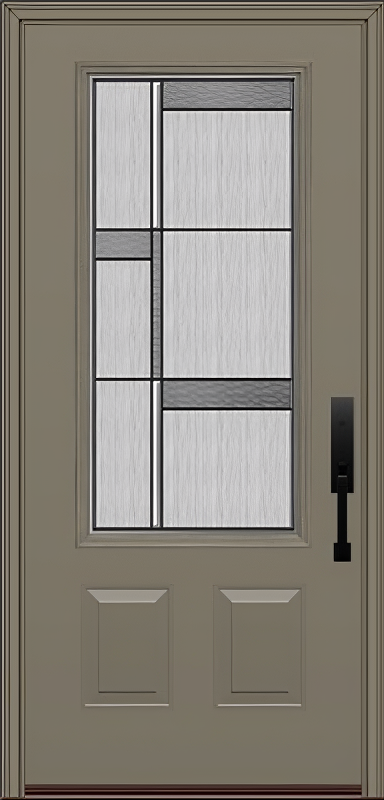 ProVia Legacy Single Entry Door 440 Style Manhattan Decorative Glass with Patina Caming and Low-E - Doors and Beyond