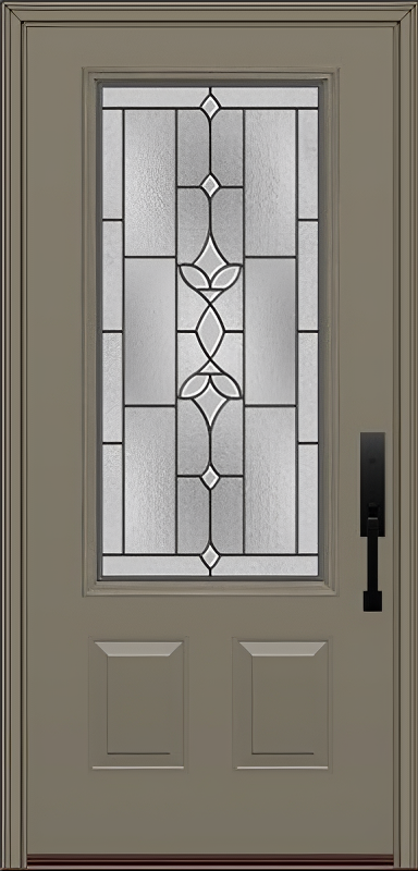 ProVia Legacy Single Entry Door 440 Style Esmond Decorative Glass with Patina Caming and Low-E - Doors and Beyond