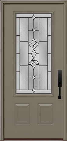 ProVia Legacy Single Entry Door 440 Style Esmond Decorative Glass with Patina Caming and Low-E - Doors and Beyond