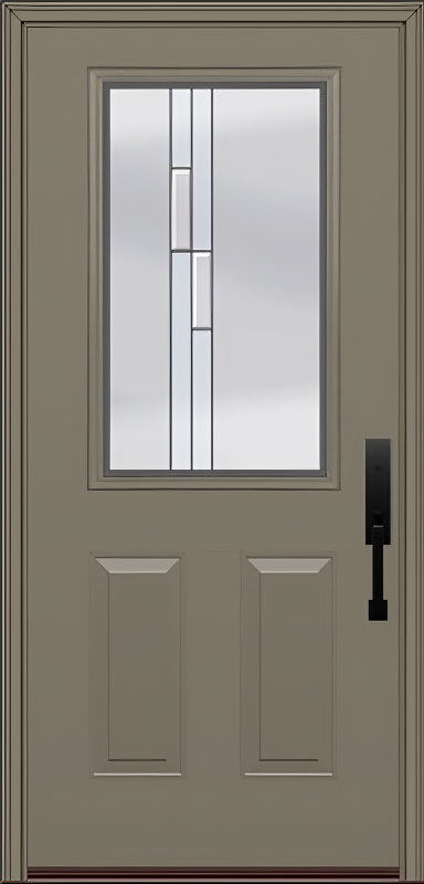 ProVia Legacy Single Entry Door 430 Style Genesis Decorative Glass with Silver Caming and Low-E - Doors and Beyond