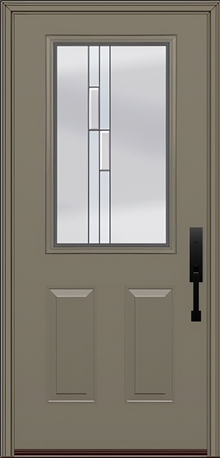 ProVia Legacy Single Entry Door 430 Style Genesis Decorative Glass with Silver Caming and Low-E - Doors and Beyond
