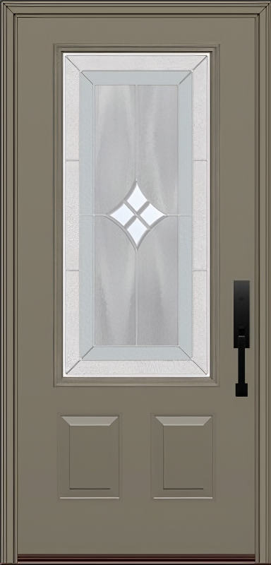 ProVia Legacy Single Entry Door 440 Style Aria Decorative Glass with Zinc Caming and Low-E - Doors and Beyond