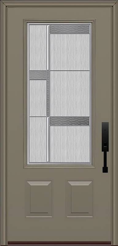 ProVia Legacy Single Entry Door 440 Style Manhattan Decorative Glass with Zinc Caming and Low-E - Doors and Beyond