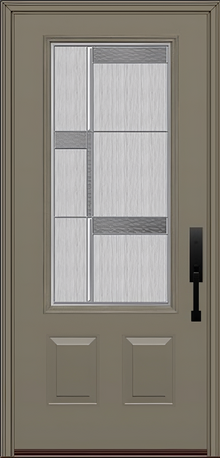 ProVia Legacy Single Entry Door 440 Style Manhattan Decorative Glass with Zinc Caming and Low-E - Doors and Beyond
