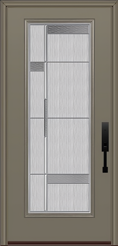 ProVia Legacy Single Entry Door 460 Style Manhattan Decorative Glass with Zinc Caming and Low-E - Doors and Beyond