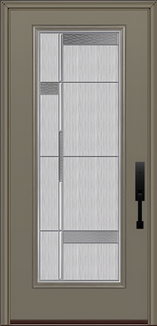 ProVia Legacy Single Entry Door 460 Style Manhattan Decorative Glass with Zinc Caming and Low-E - Doors and Beyond