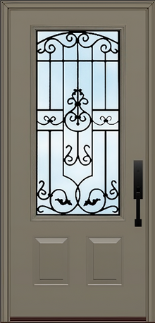 ProVia Legacy Single Entry Door 440 Style Barcelona Decorative Glass Clear Glass and Low E Glass - Doors and Beyond